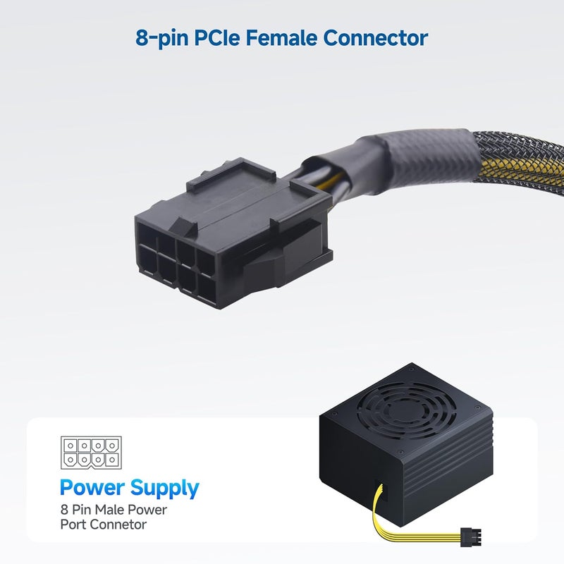 CableMatters كابل تمديد PCIe 8 بن - حزمة 2 - 10 بوصة (ذكر إلى أنثى، غير مخصص للاستخدام المباشر مع مزود الطاقة) - Image 5